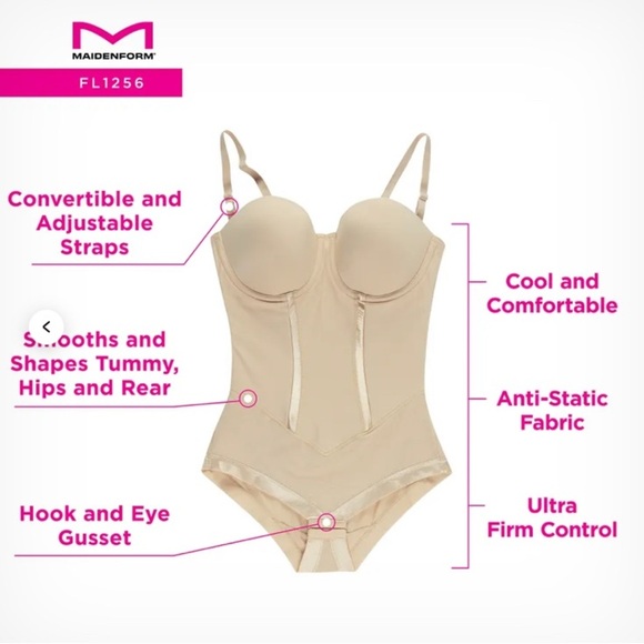 Maidenform 34 B Ultra-Firm Convertible Body Shaper Built-In Underwire Bra latte - Picture 3 of 10